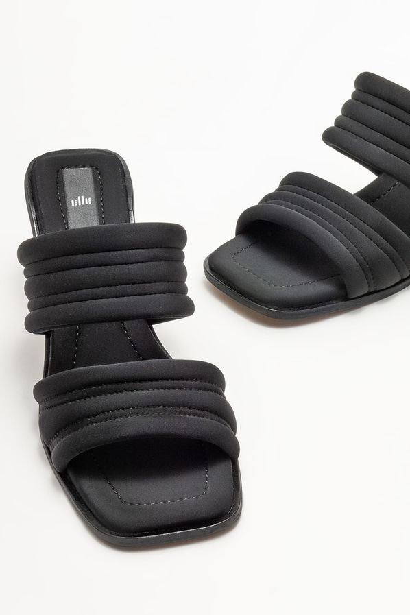 Siyah topuklu kadın terlik - Elle Shoes