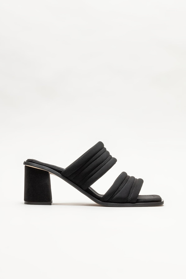 Siyah topuklu kadın terlik - Elle Shoes