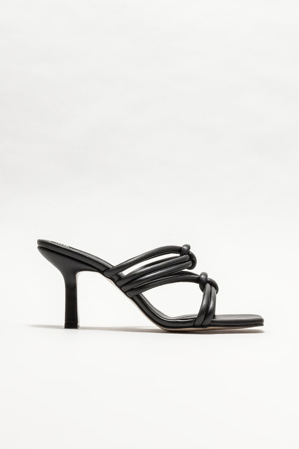 Siyah topuklu kadın terlik - Elle Shoes