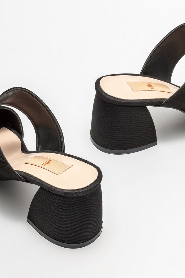 Siyah topuklu kadın terlik - Elle Shoes