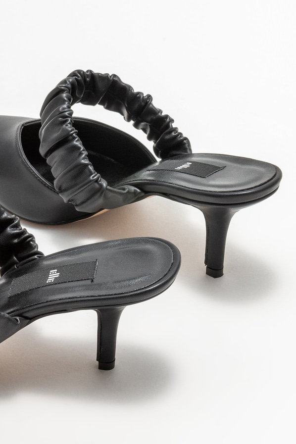 Siyah topuklu kadın terlik - Elle Shoes