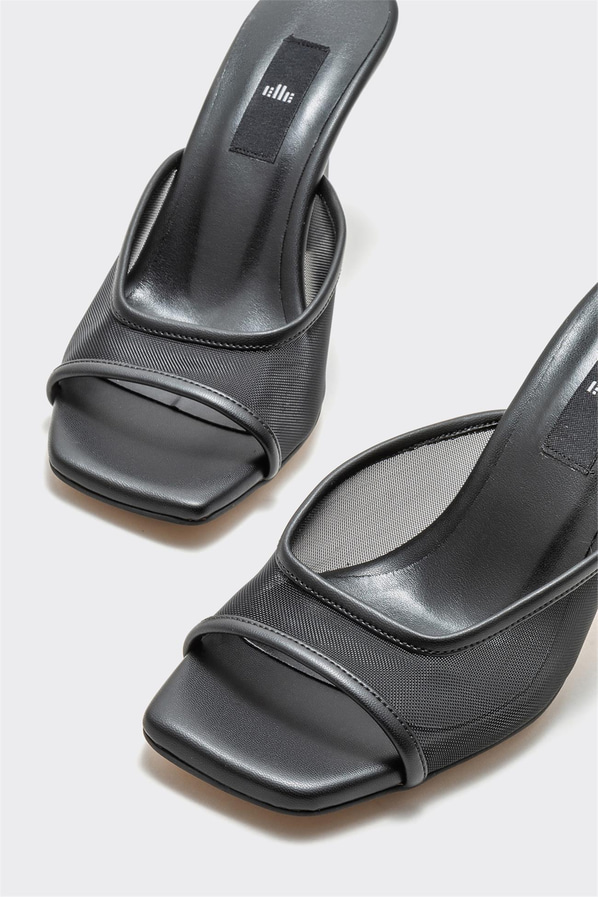 Siyah topuklu kadın terlik - Elle Shoes