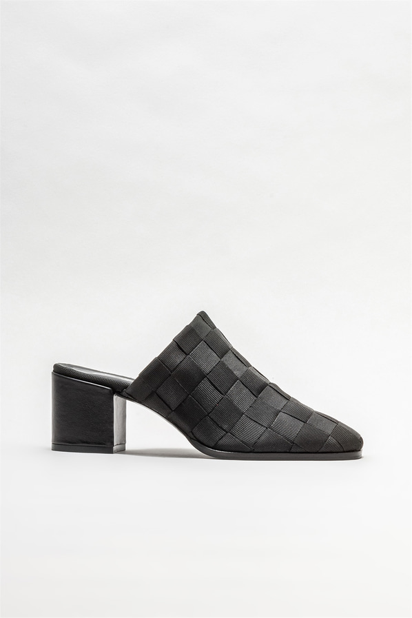 Siyah topuklu kadın terlik - Elle Shoes