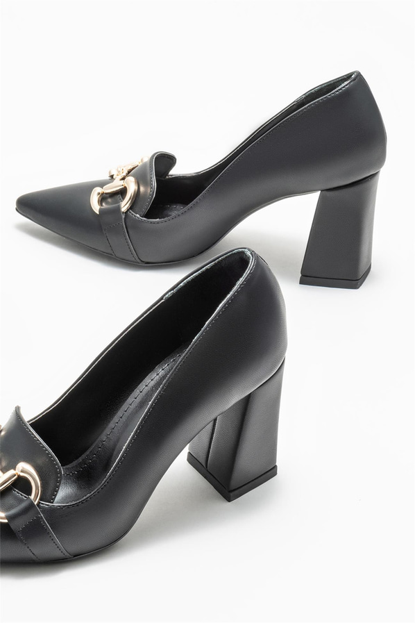 Siyah kadın topuklu ayakkabı - Elle Shoes