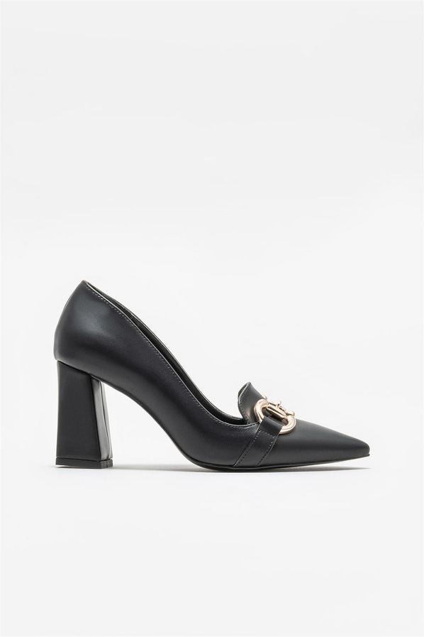 Siyah kadın topuklu ayakkabı - Elle Shoes