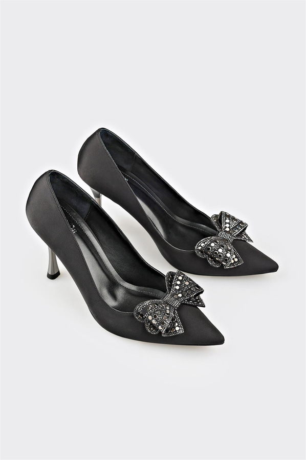 Siyah kadın topuklu ayakkabı - Elle Shoes