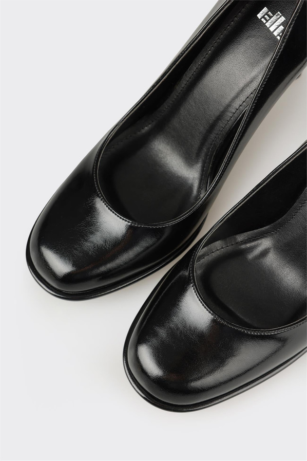 Siyah ince topuklu kadın ayakkabı, ofis stili için - Elle Shoes