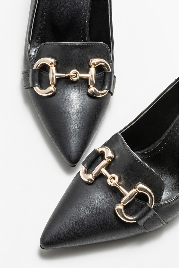Siyah kadın topuklu ayakkabı - Elle Shoes