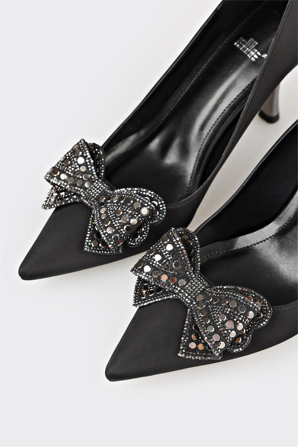 Siyah kadın topuklu ayakkabı - Elle Shoes