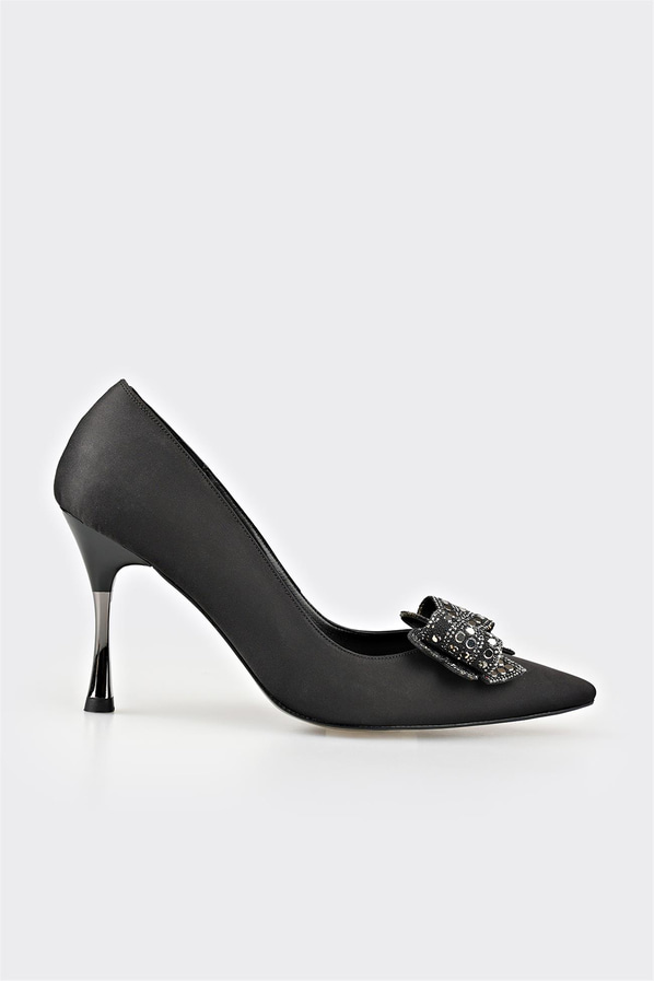 Siyah kadın topuklu ayakkabı - Elle Shoes