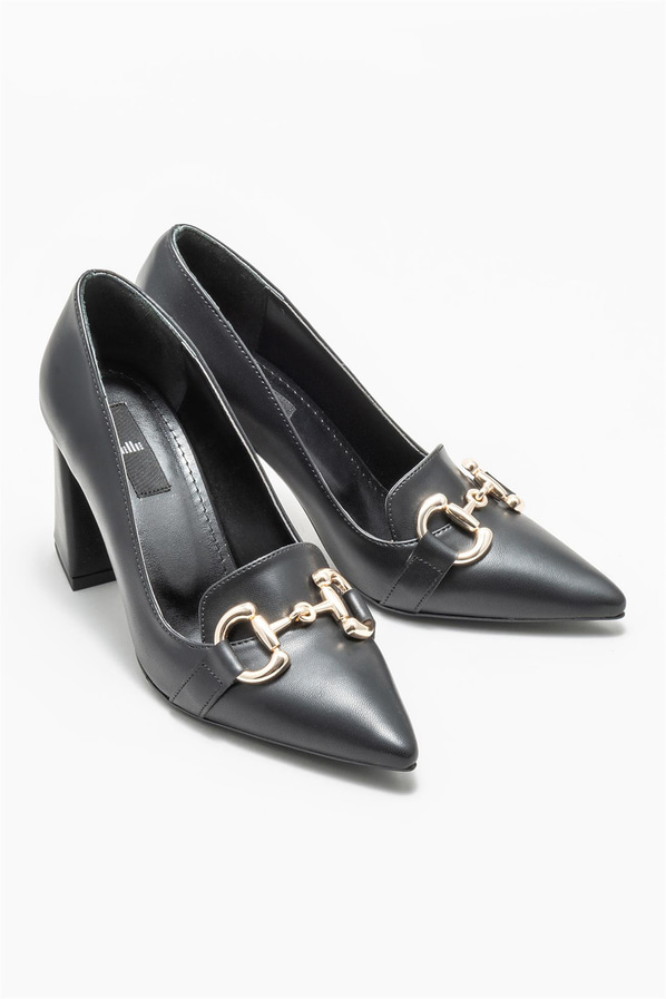 Siyah kadın topuklu ayakkabı - Elle Shoes