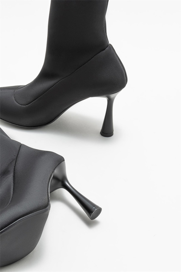 Siyah topuklu kadın bot - Elle Shoes