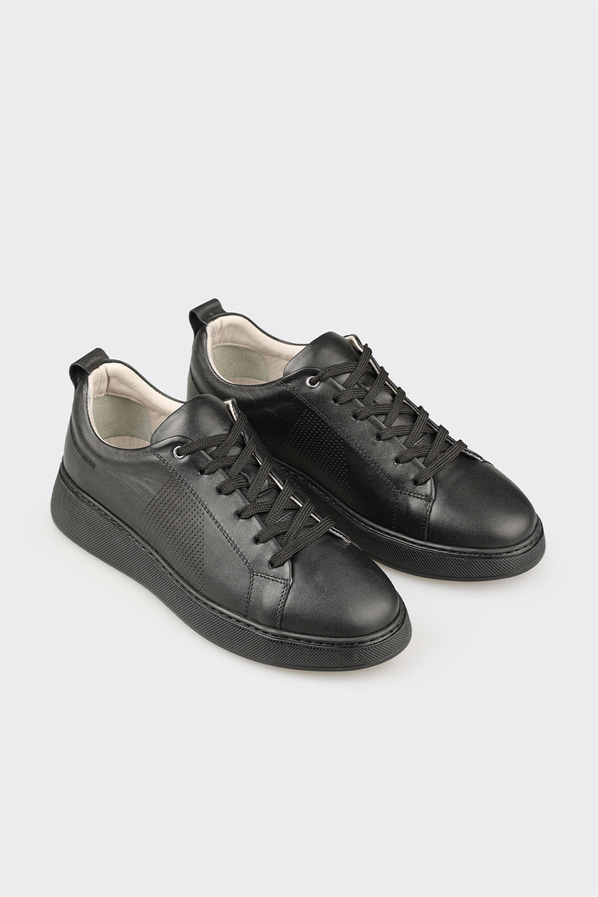 Siyah deri erkek spor ayakkabı - Elle Shoes