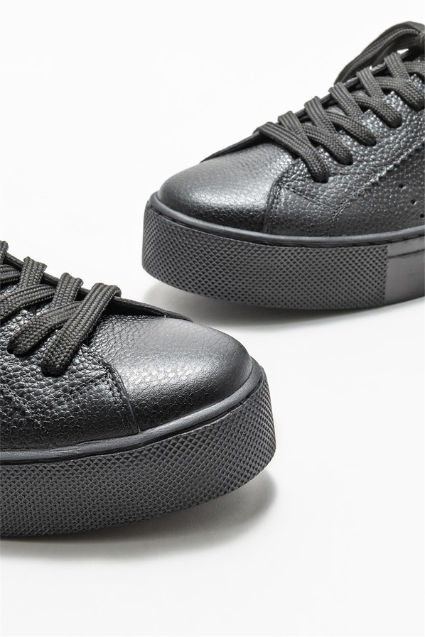 Siyah deri kadın sneaker - Elle Shoes