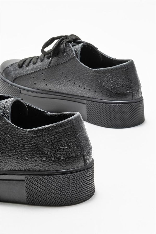 Siyah deri kadın sneaker - Elle Shoes