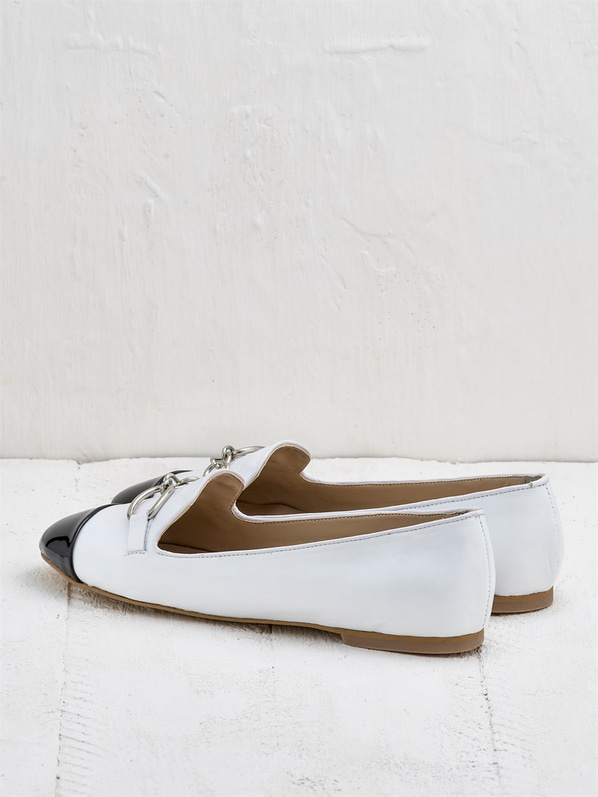 Beyaz siyah kadın ayakkabı - Elle Shoes