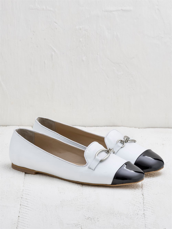 Beyaz siyah kadın ayakkabı - Elle Shoes