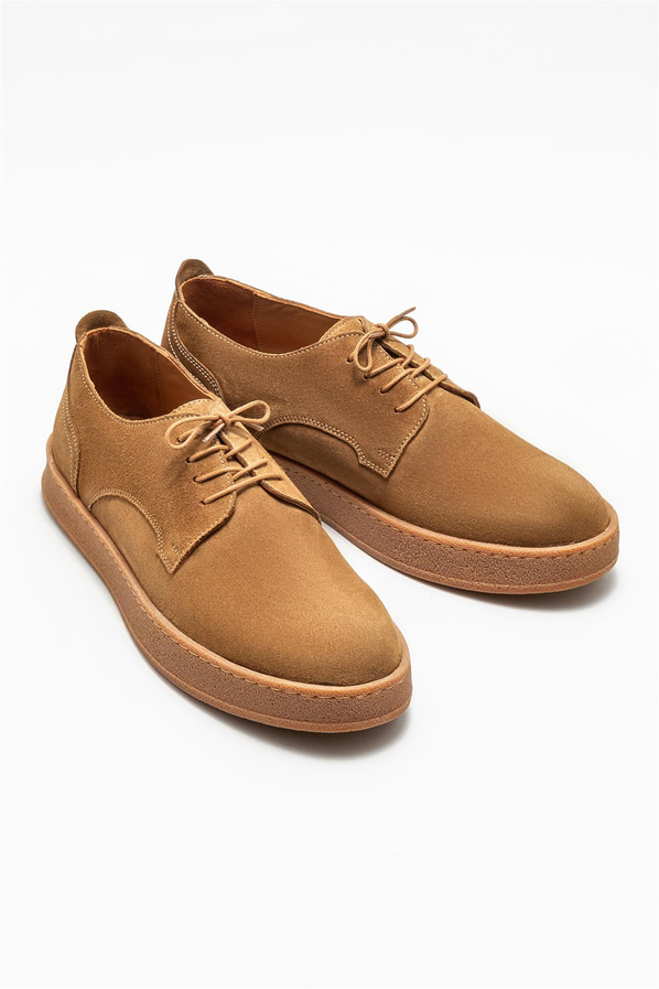 Taba deri erkek günlük ayakkabı, günlük kullanım için - Elle Shoes
