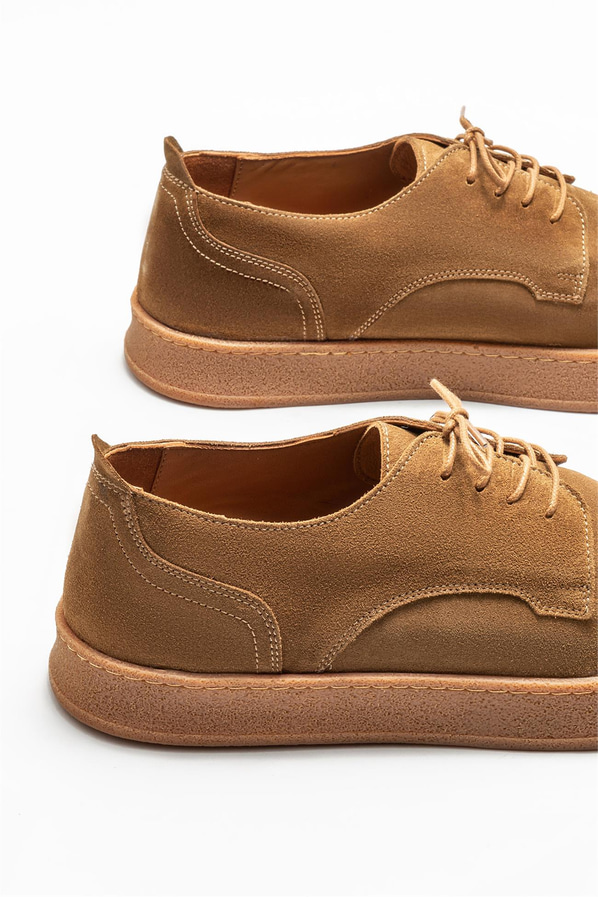 Taba deri erkek günlük ayakkabı, günlük kullanım için - Elle Shoes