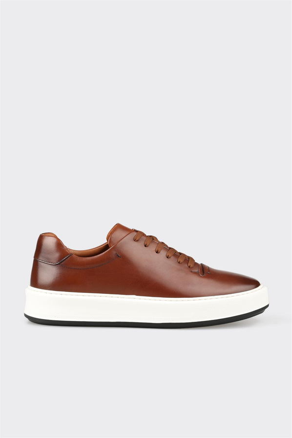 Taba deri erkek günlük ayakkabı, günlük kullanım için - Elle Shoes
