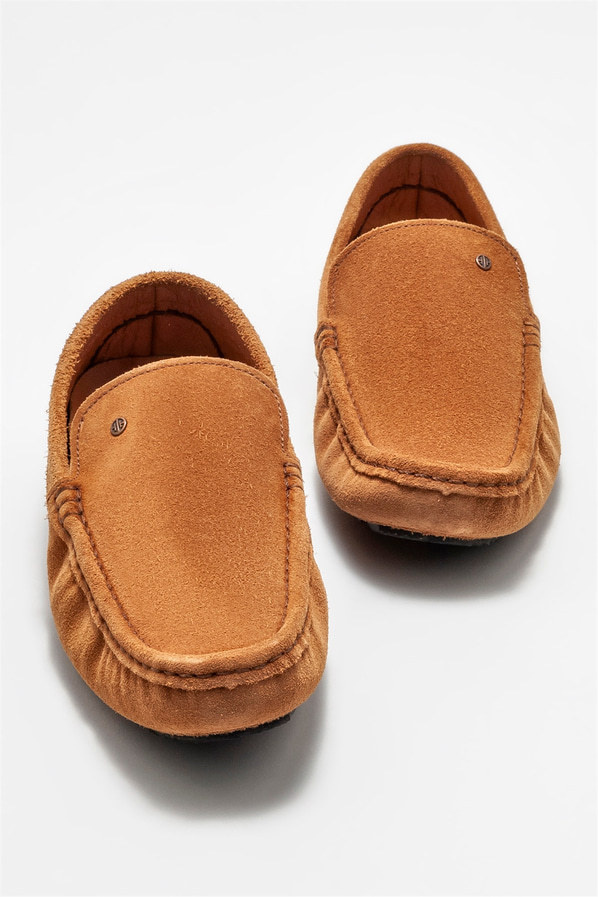 Taba deri erkek günlük ayakkabı, günlük kullanım için - Elle Shoes
