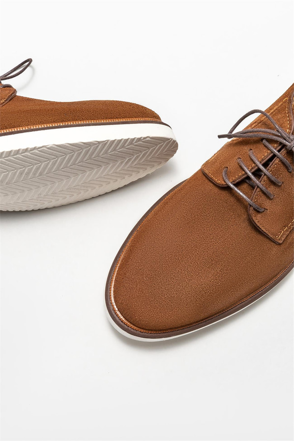 Taba deri erkek günlük ayakkabı, günlük kullanım için - Elle Shoes