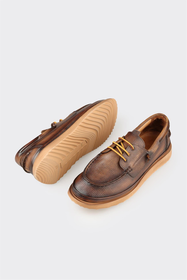 Taba Deri Erkek Günlük Ayakkabı