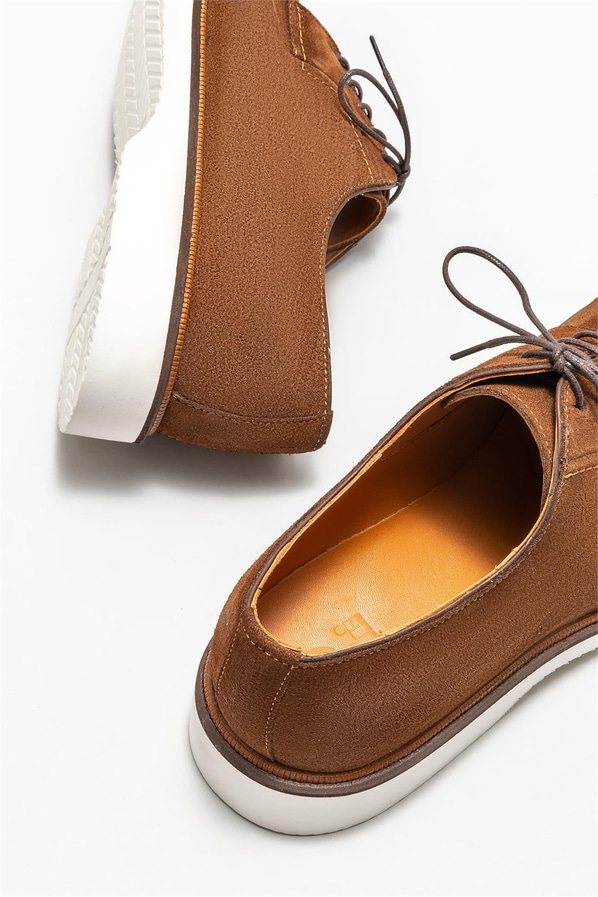Taba deri erkek günlük ayakkabı, günlük kullanım için - Elle Shoes