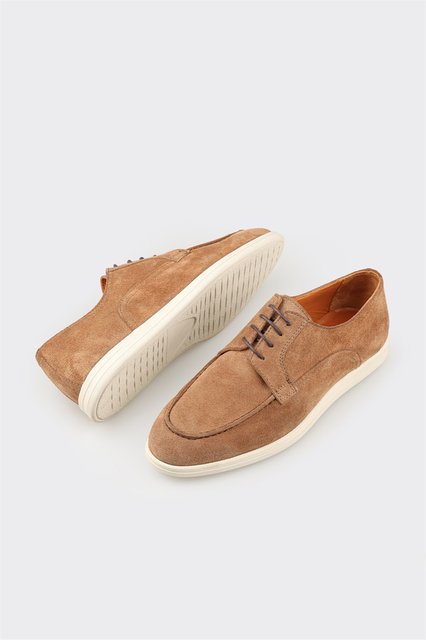 Taba deri erkek günlük ayakkabı, günlük kullanım için - Elle Shoes