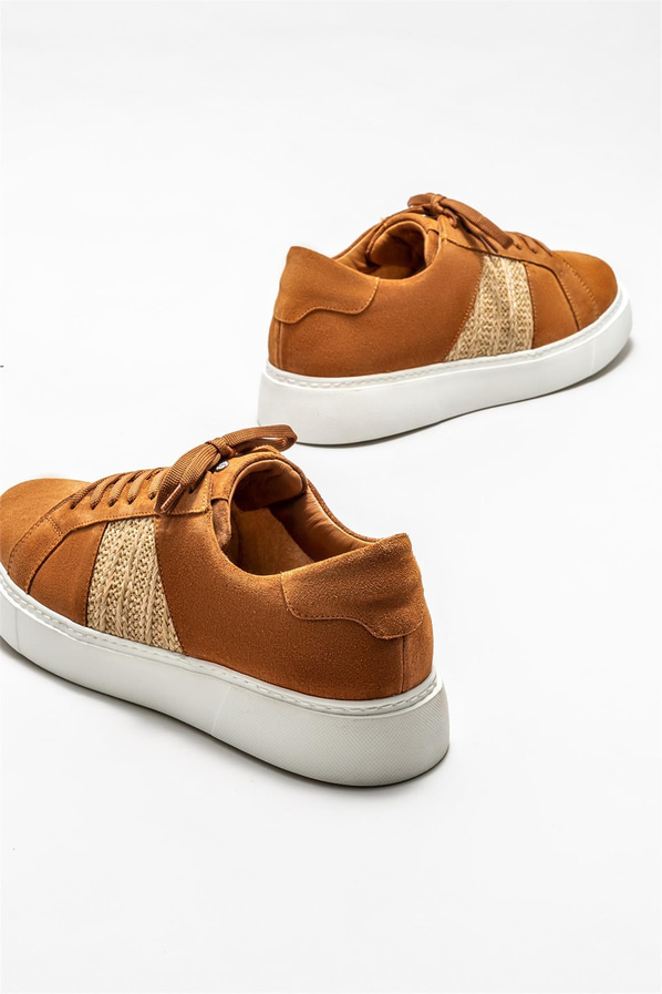 Taba deri erkek günlük ayakkabı, günlük kullanım için - Elle Shoes