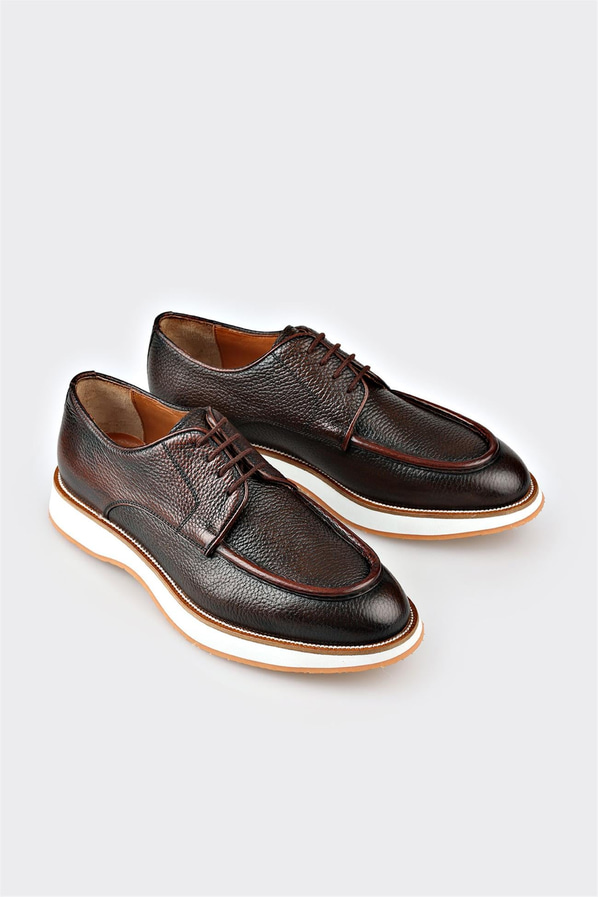 Taba deri erkek günlük ayakkabı, günlük kullanım için - Elle Shoes