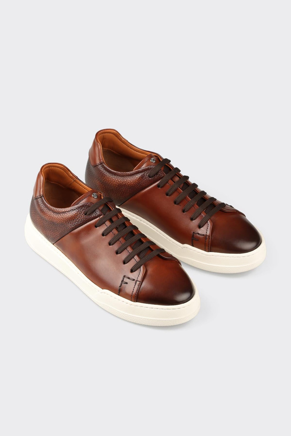 Taba naturel deri erkek günlük ayakkabı, günlük kullanım için - Elle Shoes