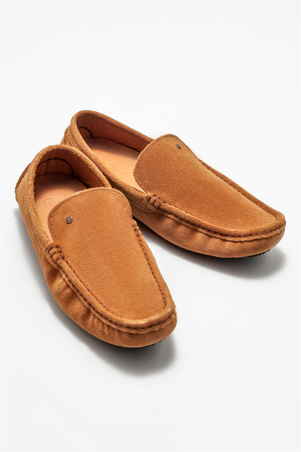 Taba deri erkek günlük ayakkabı, günlük kullanım için - Elle Shoes