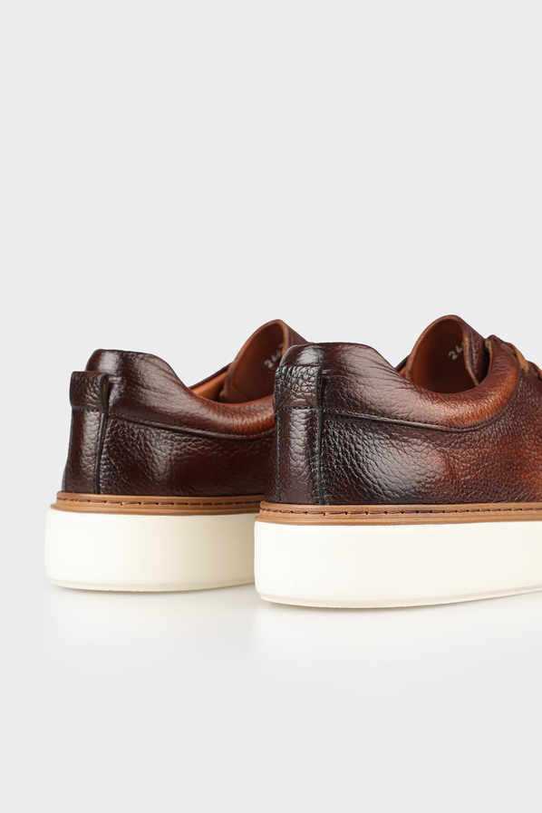 Taba deri erkek günlük ayakkabı, günlük kullanım için - Elle Shoes