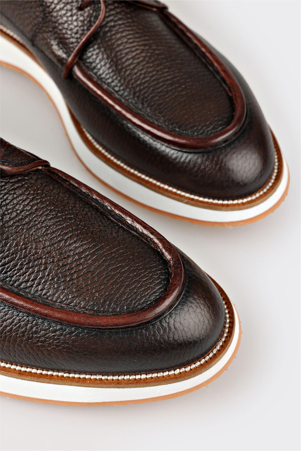 Taba deri erkek günlük ayakkabı, günlük kullanım için - Elle Shoes