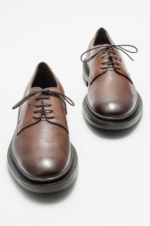 Taba deri erkek günlük ayakkabı, günlük kullanım için - Elle Shoes