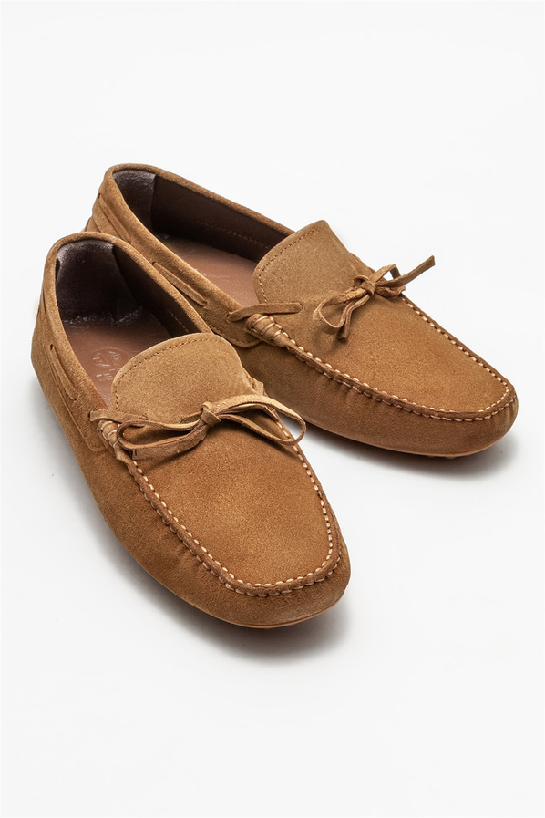 Taba deri erkek günlük ayakkabı, günlük kullanım için - Elle Shoes