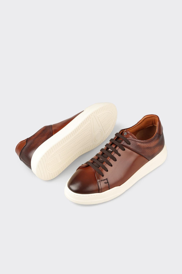 Taba naturel deri erkek günlük ayakkabı, günlük kullanım için - Elle Shoes