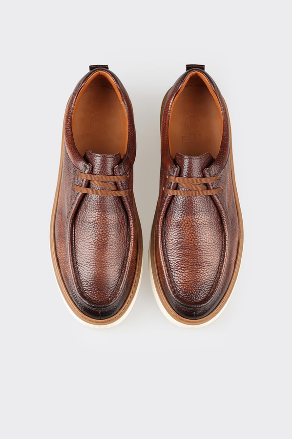 Taba deri erkek günlük ayakkabı, günlük kullanım için - Elle Shoes