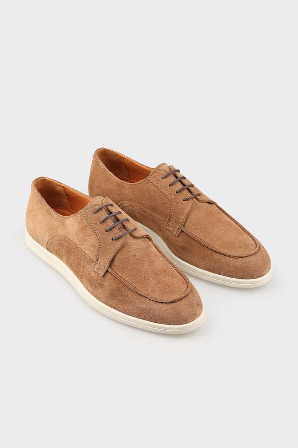 Taba deri erkek günlük ayakkabı, günlük kullanım için - Elle Shoes