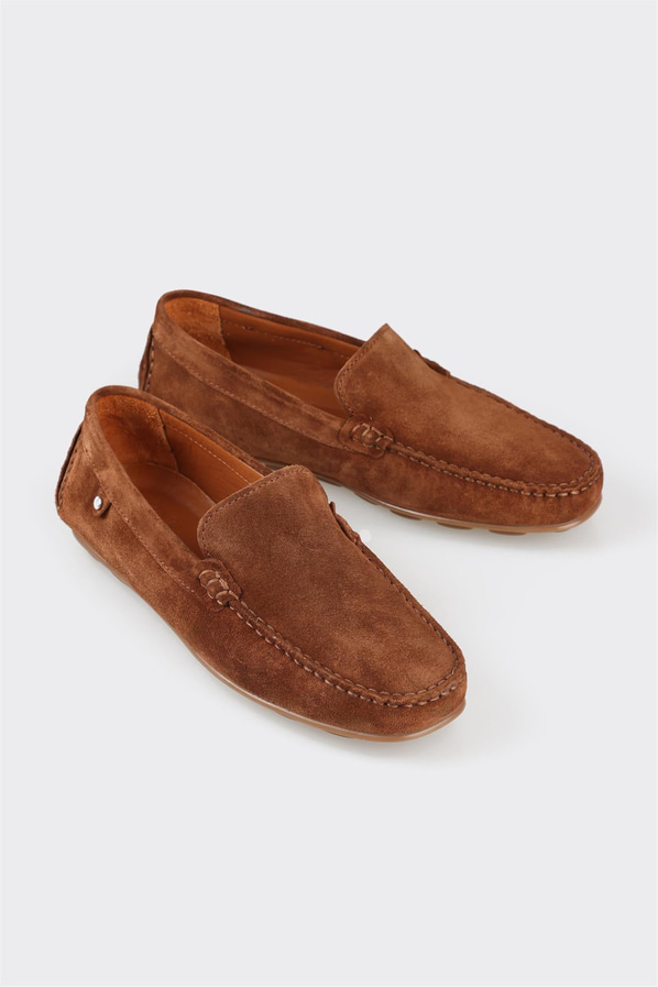 Taba deri erkek günlük ayakkabı, günlük kullanım için - Elle Shoes