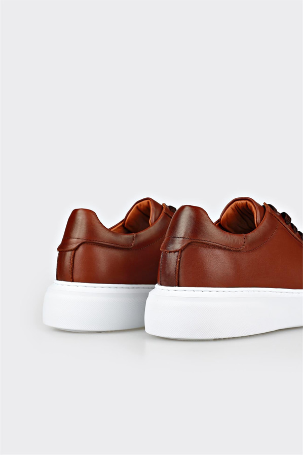 Taba deri erkek günlük ayakkabı, rahat kullanım için - Elle Shoes