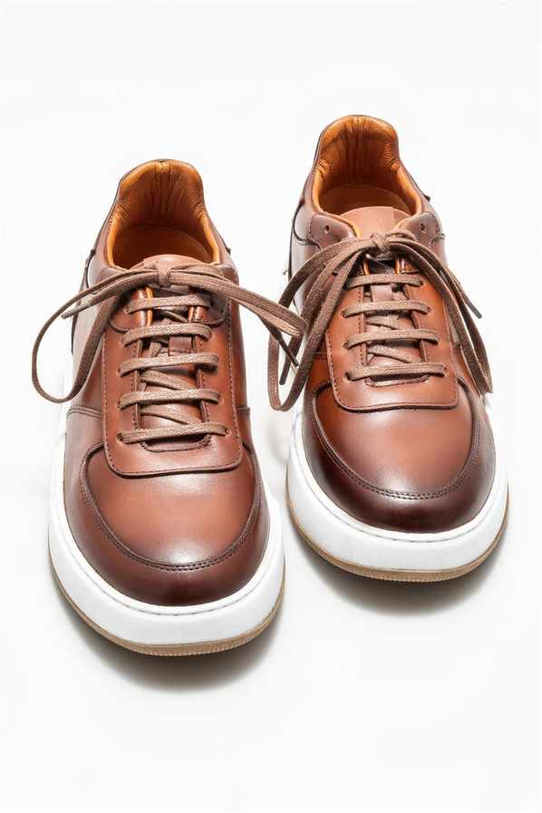 Taba deri erkek günlük ayakkabı, günlük kullanım için - Elle Shoes