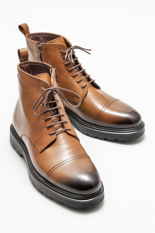 Taba deri erkek günlük bot, günlük kullanım için - Elle Shoes
