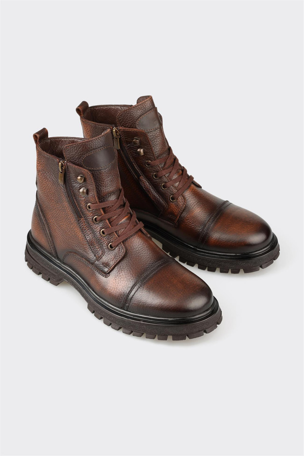 Taba deri erkek günlük bot, günlük kullanım için - Elle Shoes