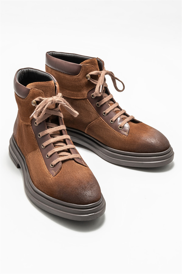 Taba deri erkek günlük bot, günlük kullanım için - Elle Shoes