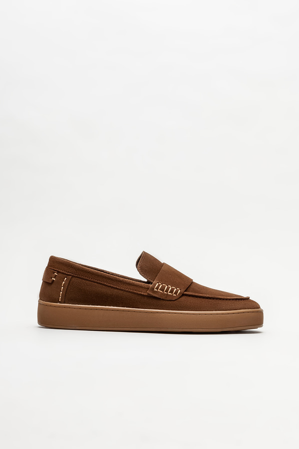 Taba deri erkek loafer, günlük kullanım için - Elle Shoes