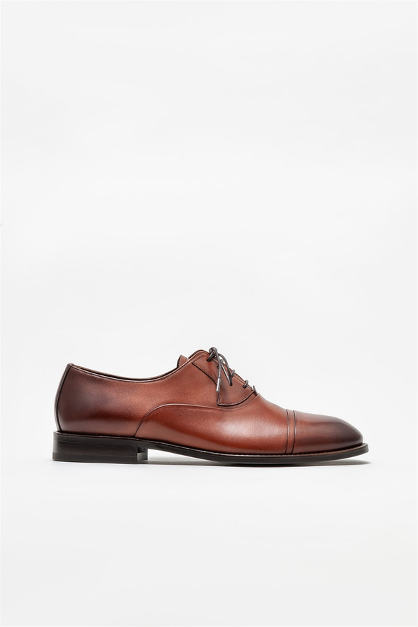 Taba deri erkek klasik ayakkabı - Elle Shoes