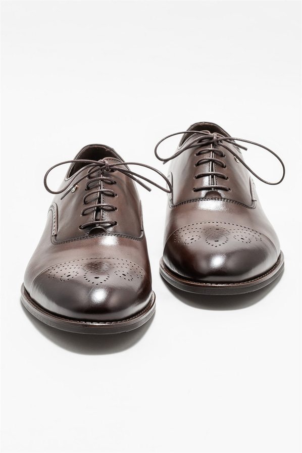 Taba deri erkek klasik ayakkabı - Elle Shoes
