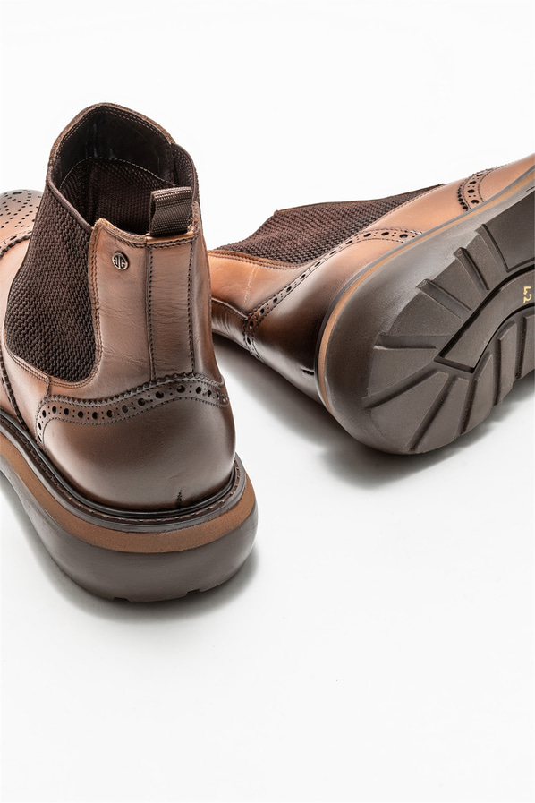 Taba deri erkek klasik bot - Elle Shoes